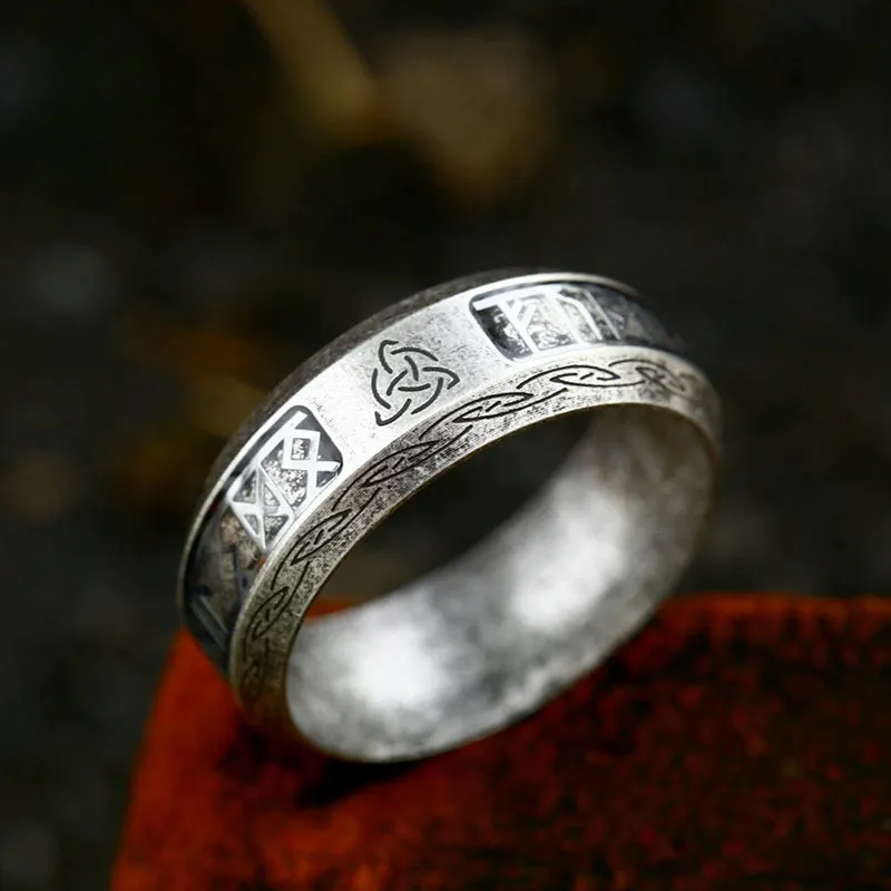 Stylish Viking-Inspired Unisex Stainless Steel Rings for Wholesale