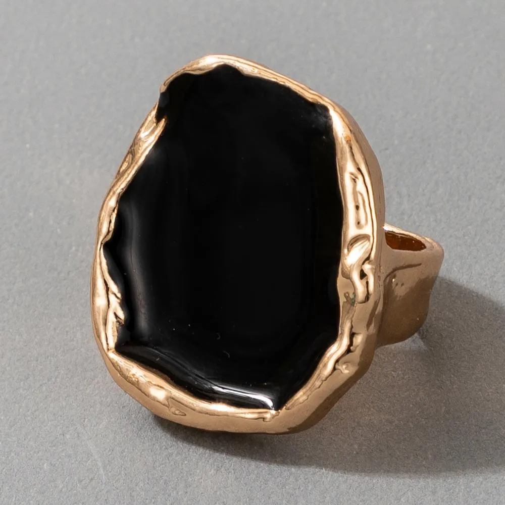 TEEK - Back From Black Stone Gold Ring