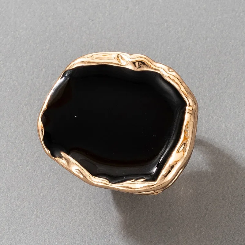 TEEK - Back From Black Stone Gold Ring