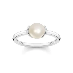 Thomas Sabo Sterling Silver & Fresh Pearl Ring TR2298 - Size 56