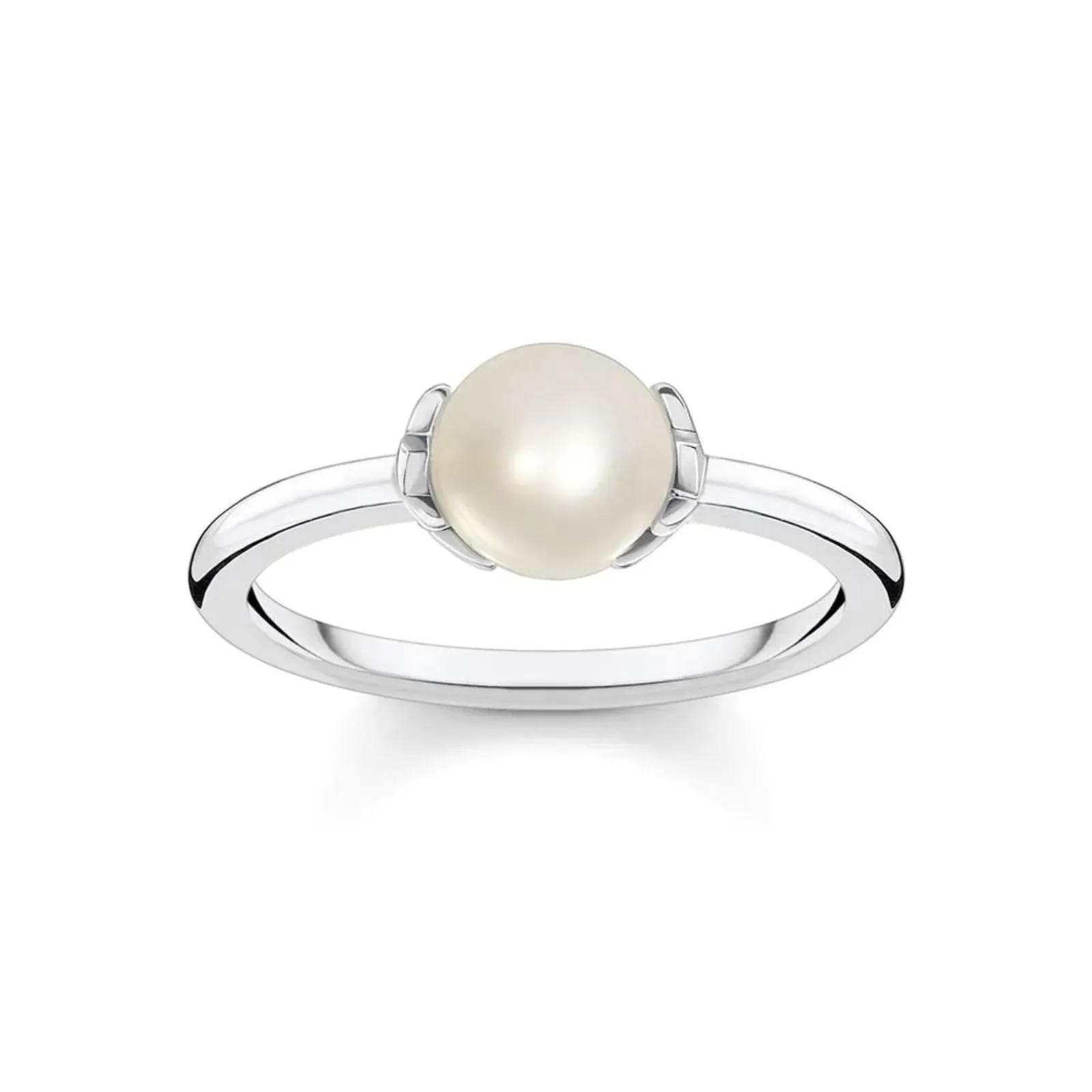 Thomas Sabo Sterling Silver & Fresh Pearl Ring TR2298 - Size 56