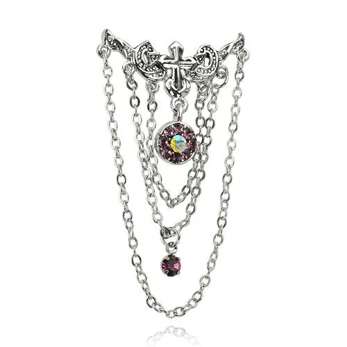 Top Down Purple Gem Chandelier Belly Ring