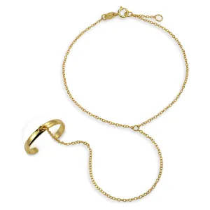 Trendy Delicate Chain Link Bracelet 14K Gold Plated Sterling Silver