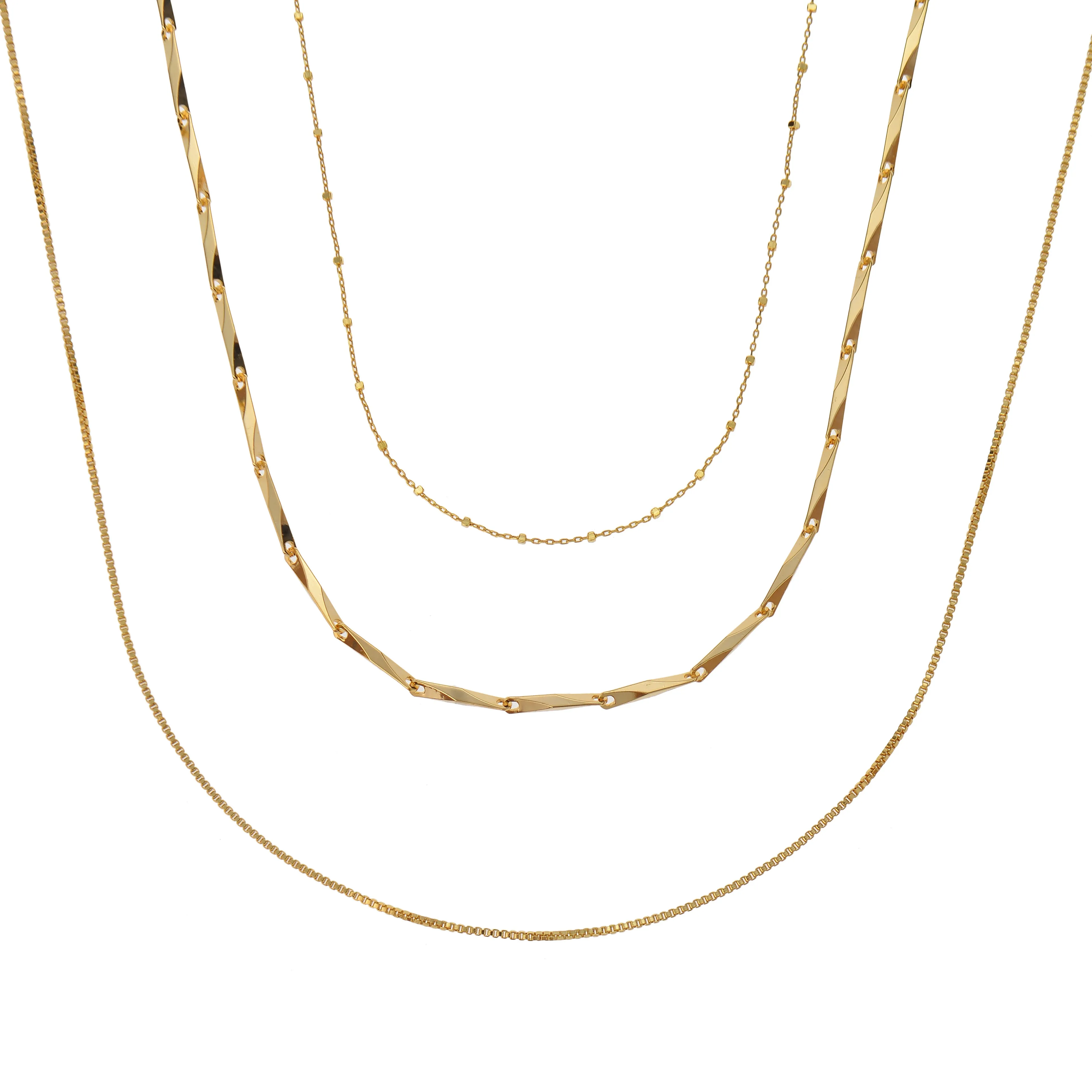 Triple Layer Necklace - Textured