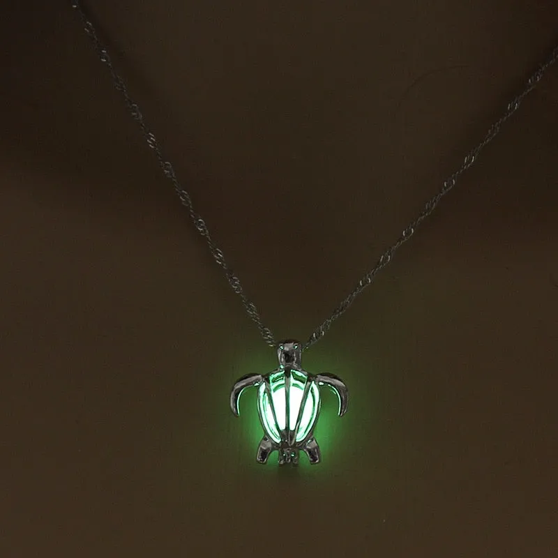 Unique Glow in the Dark Turtle Necklaces