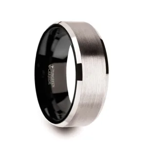 VEGA | White Tungsten Ring Black Interior