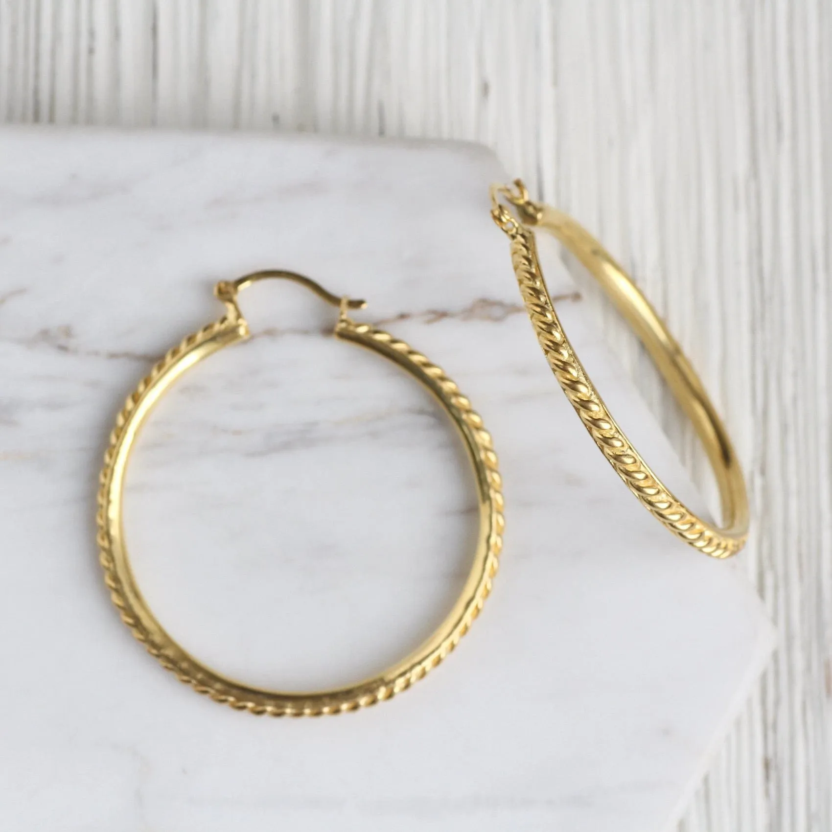 Vermeil Twisted Edge Hoops