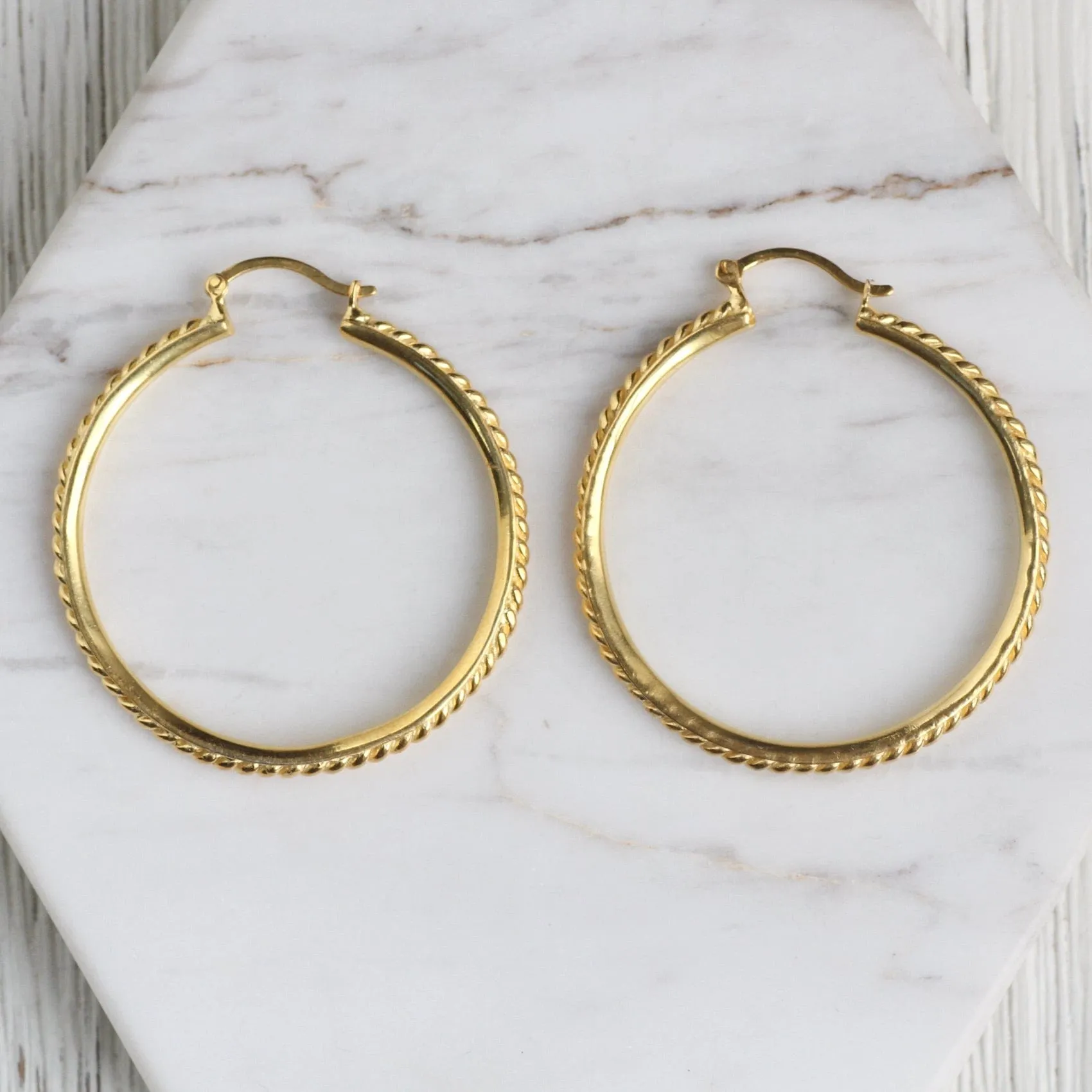 Vermeil Twisted Edge Hoops