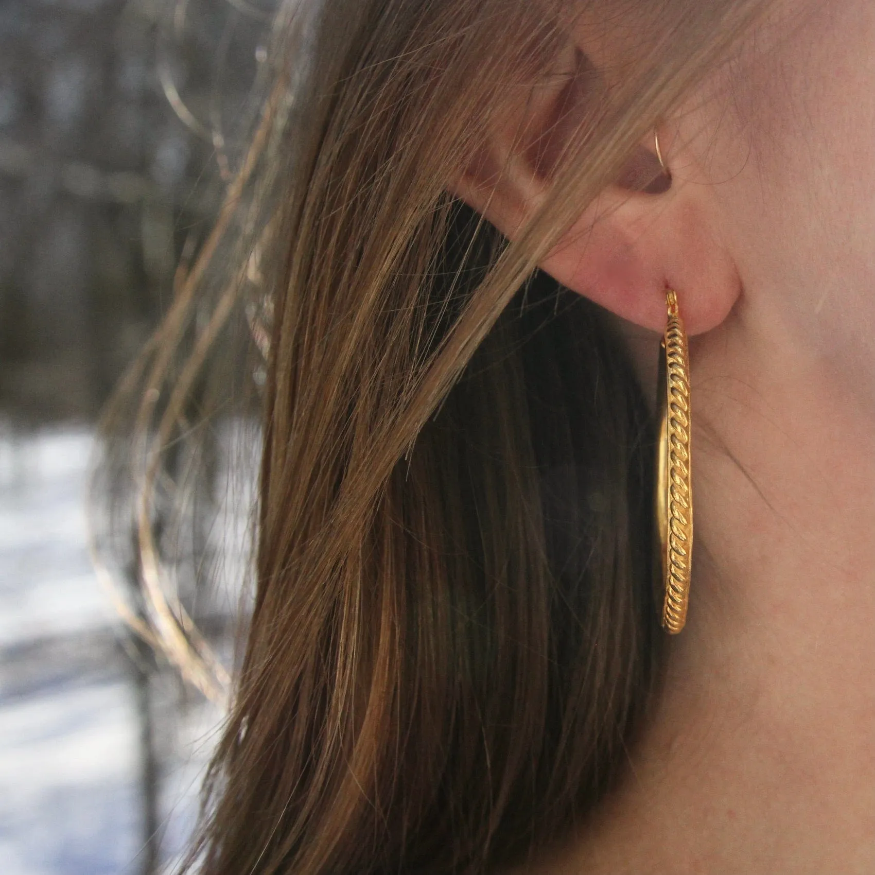 Vermeil Twisted Edge Hoops