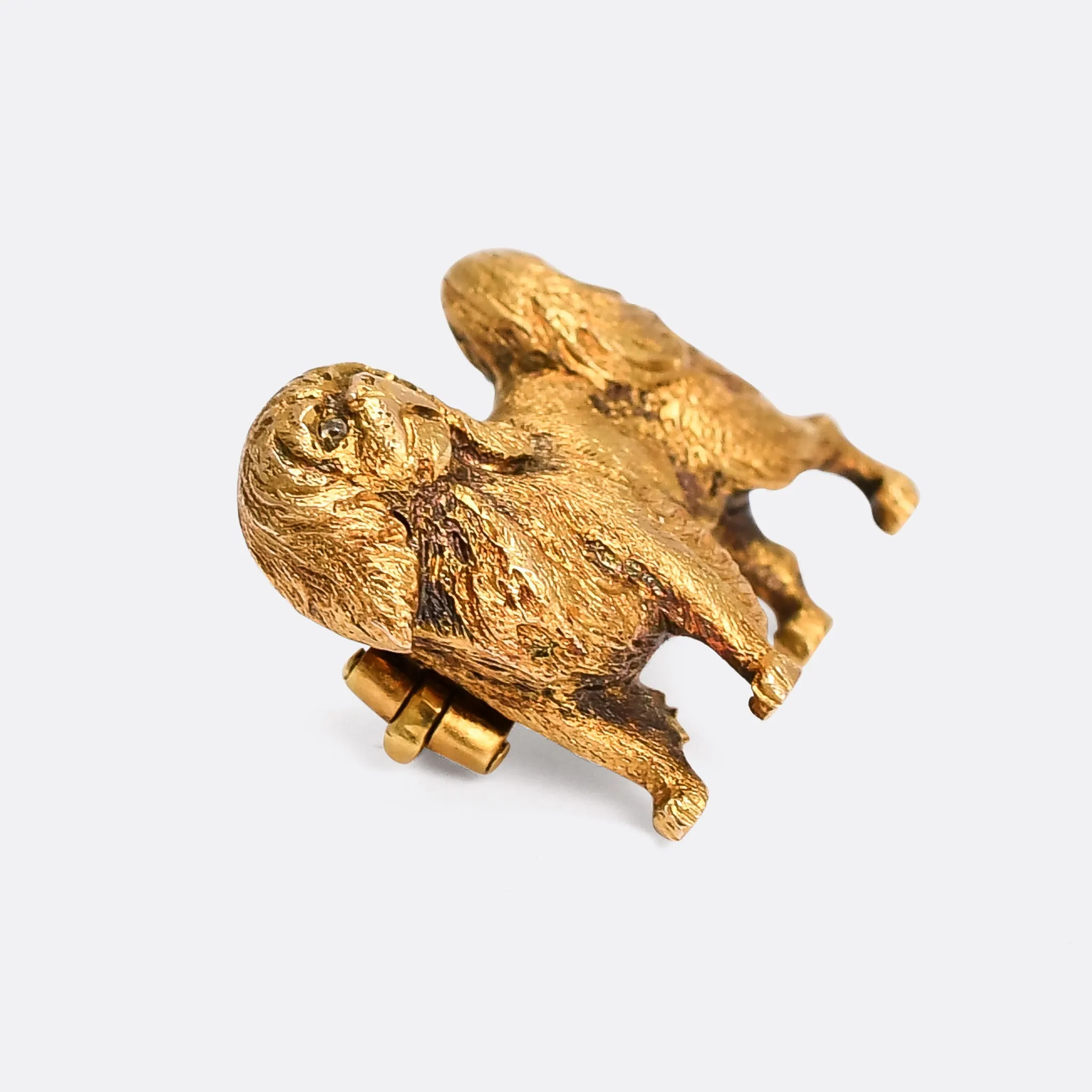 Victorian Gold King Charles Cavalier Spaniel Brooch