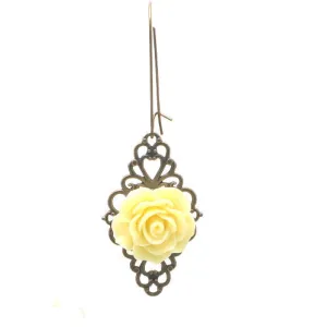 Vintage Victorian Copper and Yellow Rose Earring