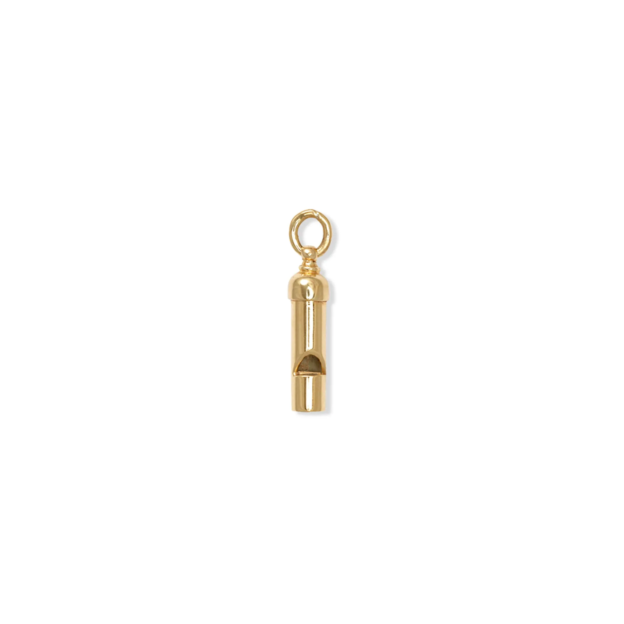 Whistle Necklace Pendant Yellow Gold