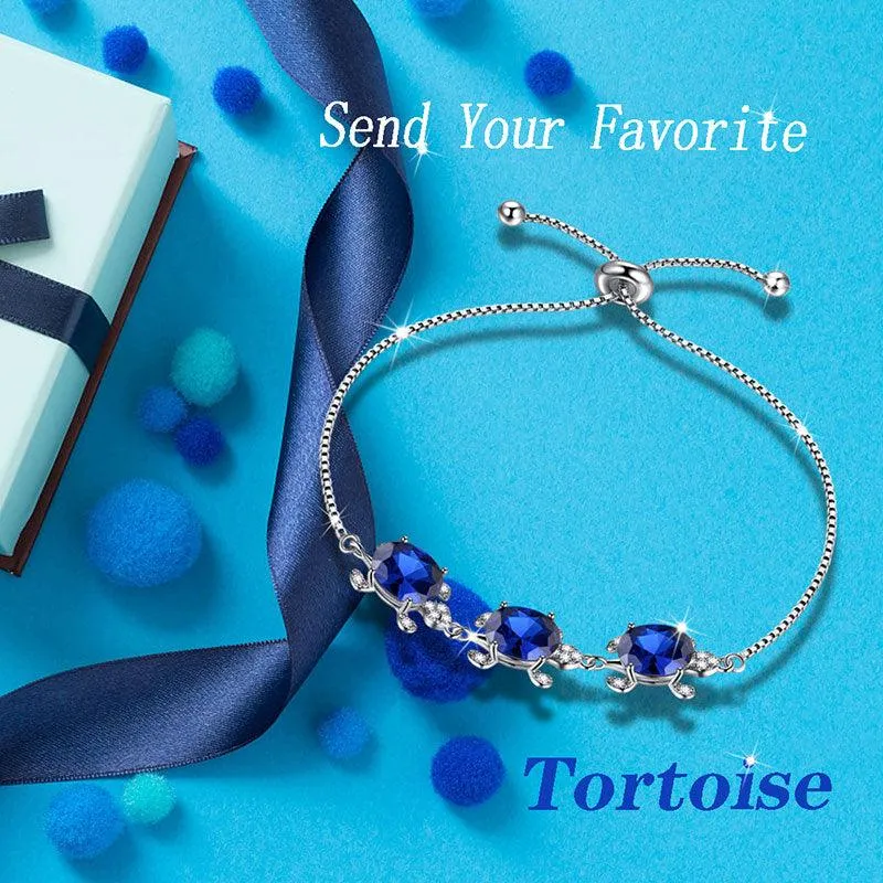 Women Turtle Bracelets Birthstone Girls Jewelry Birthday Gift Sterling Silver