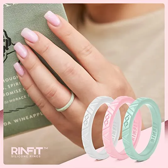 Women's Infinity Silicone Stackable Rings. Stylish Design, Comfortable & Durable Wedding Band